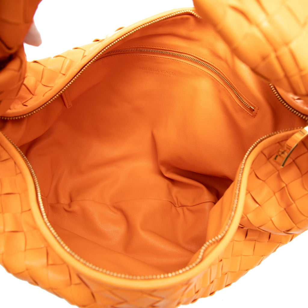 Bottega Veneta Small Nappa Intrecciato Jodie Hobo Bag - Orange