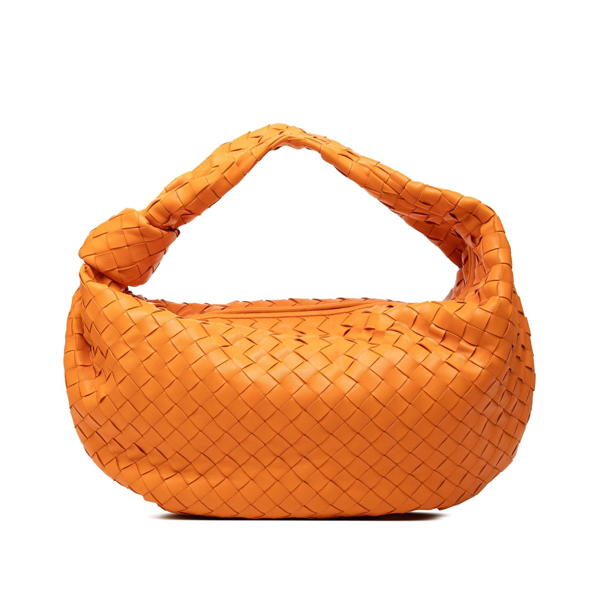 Bottega Veneta Small Nappa Intrecciato Jodie Hobo Bag - Orange