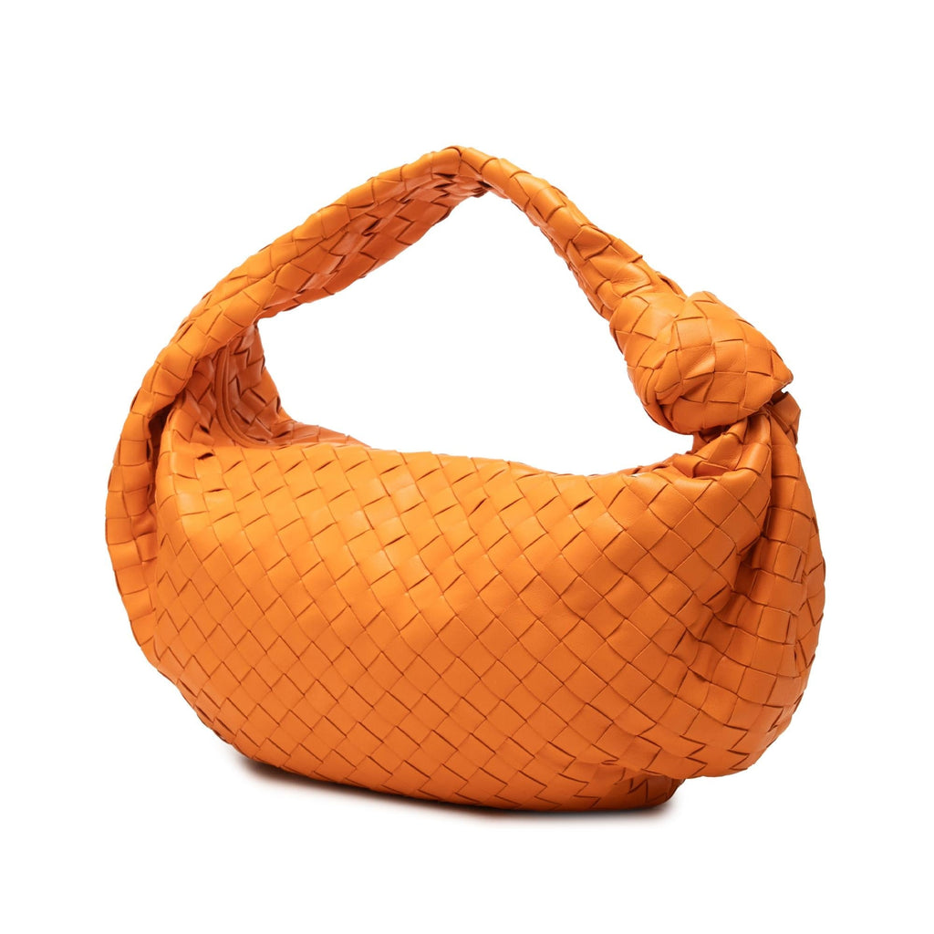 Bottega Veneta Small Nappa Intrecciato Jodie Hobo Bag - Orange