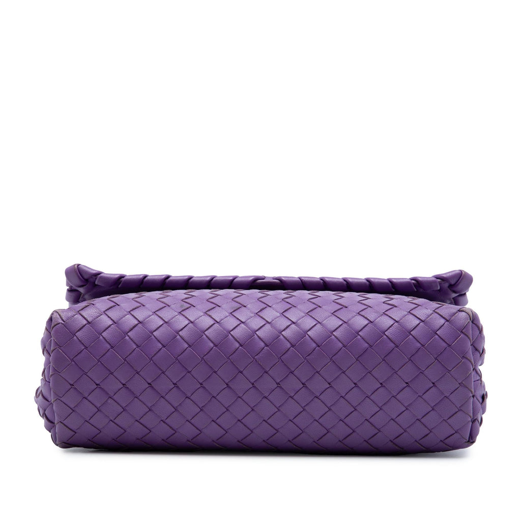 Bottega Veneta Small Nappa Intrecciato Olimpia Crossbody Bag - Purple