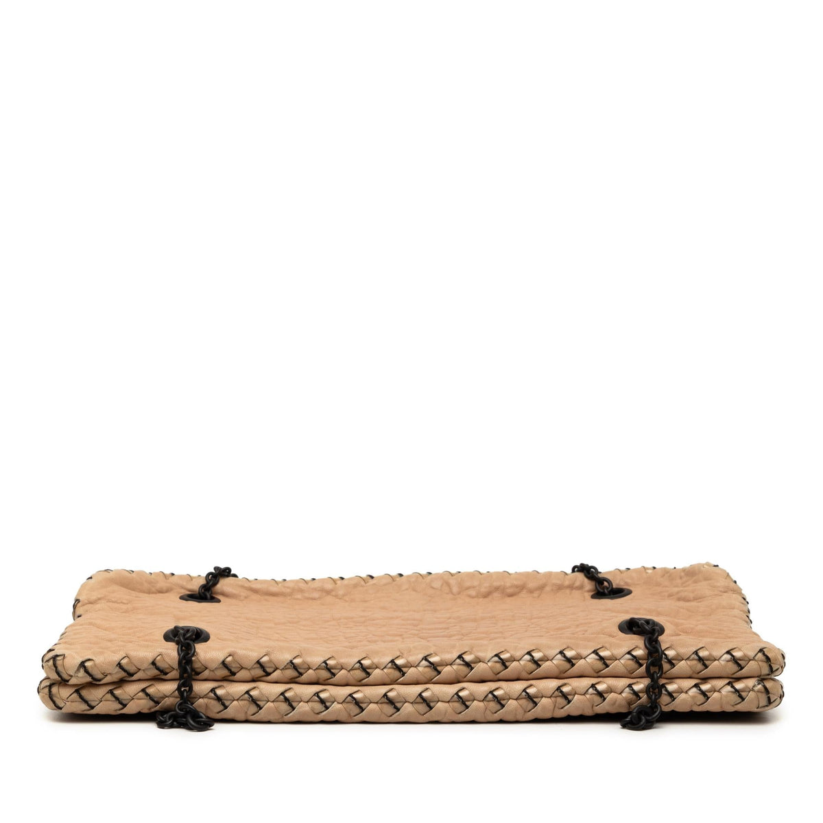 Bottega Veneta Textured Leather Whipstitch Duo Shoulder Bag - Beige