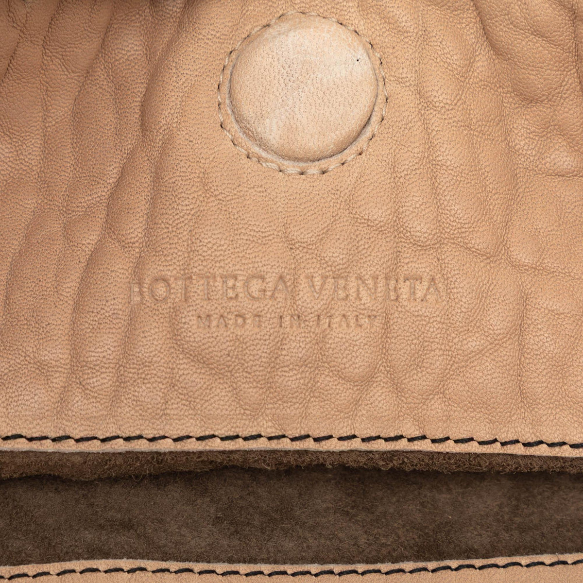 Bottega Veneta Textured Leather Whipstitch Duo Shoulder Bag - Beige