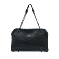 Bottega Veneta Textured Leather Whipstitch Duo Shoulder Bag - Black