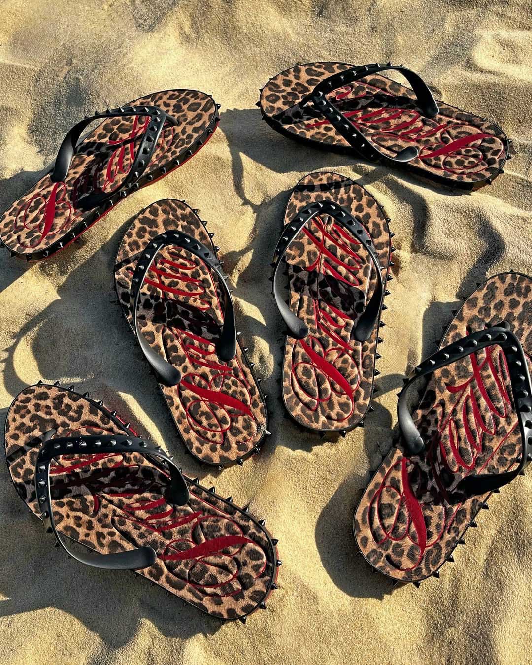 Bravest Studios Breathe Studded Flip Flops Leopard Print