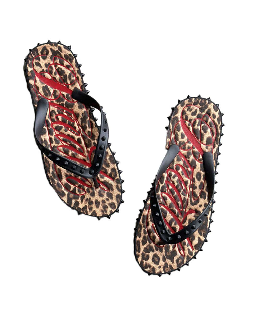 Bravest Studios Breathe Studded Flip Flops Leopard Print