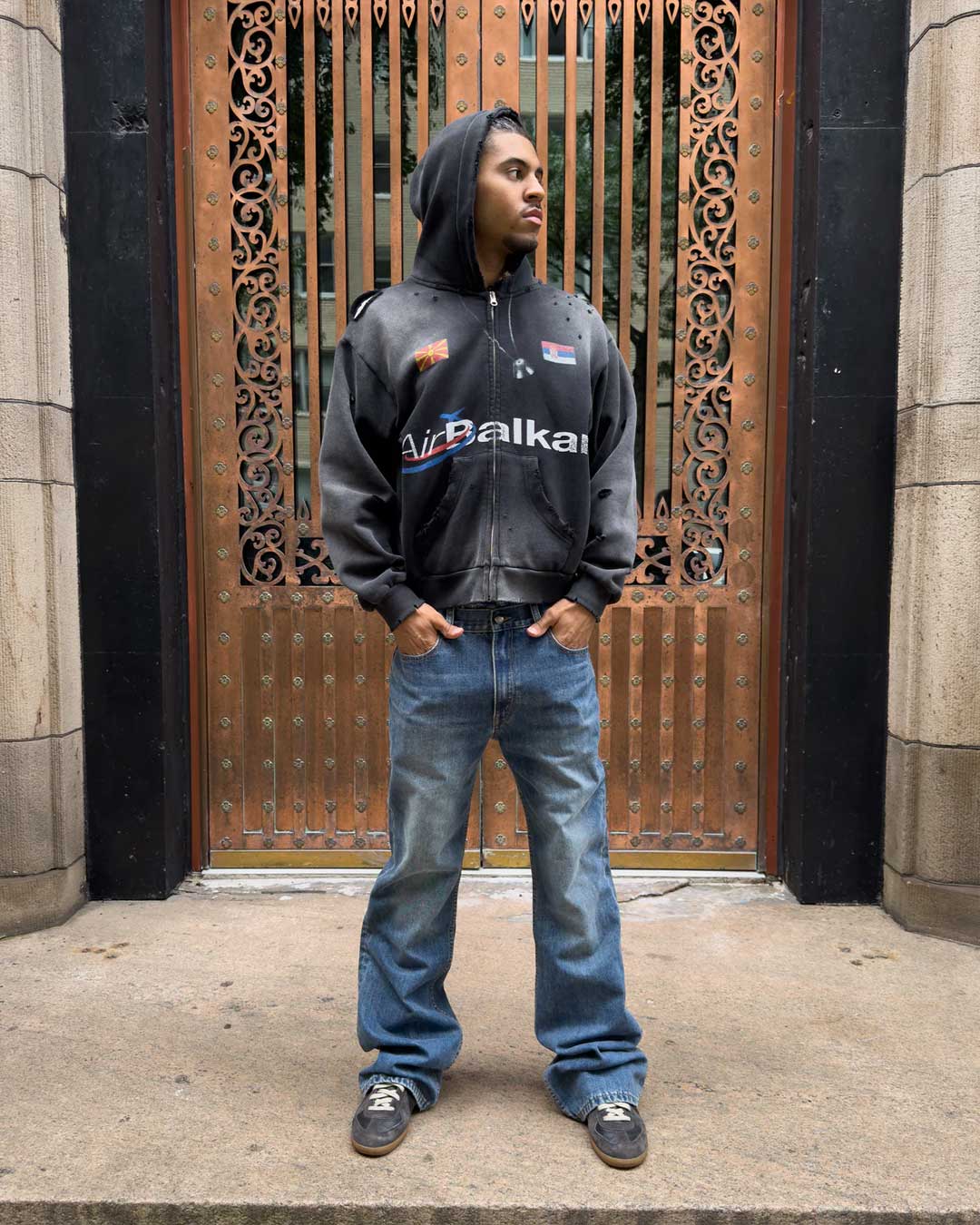 Bravest Studios Flare Denim Pants Blue
