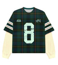 Bravest Studios Number 8 Green Plaid Thermal Tee