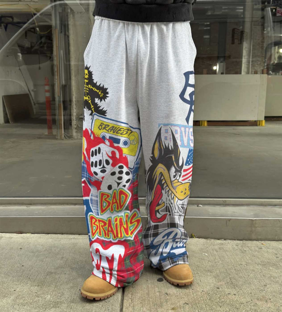 Bravest Studios Patchwork Baggy Sweatpants Grey