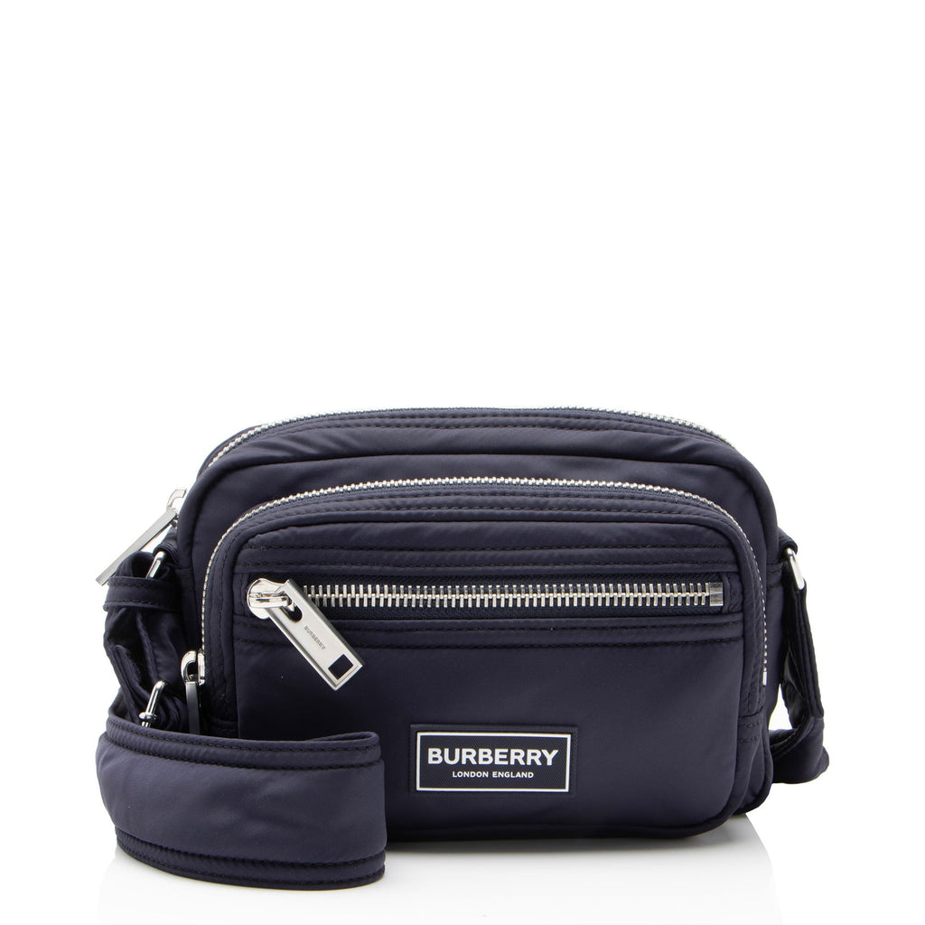 Burberry Nylon Logo Zip Messenger - Blue