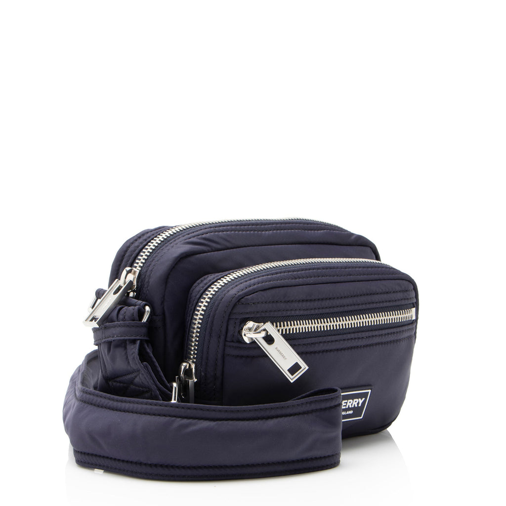 Burberry Nylon Logo Zip Messenger - Blue