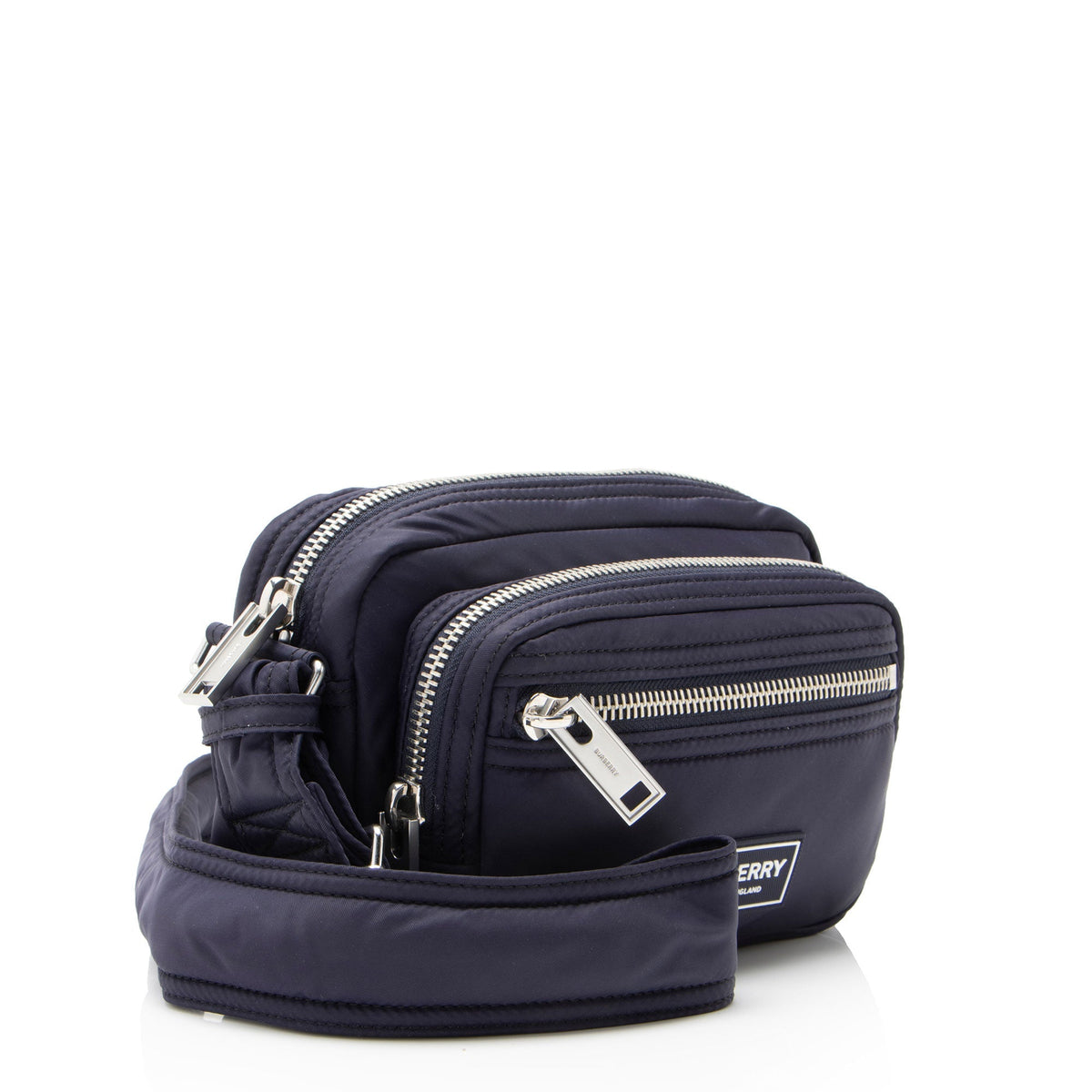 Burberry Nylon Logo Zip Messenger - Blue