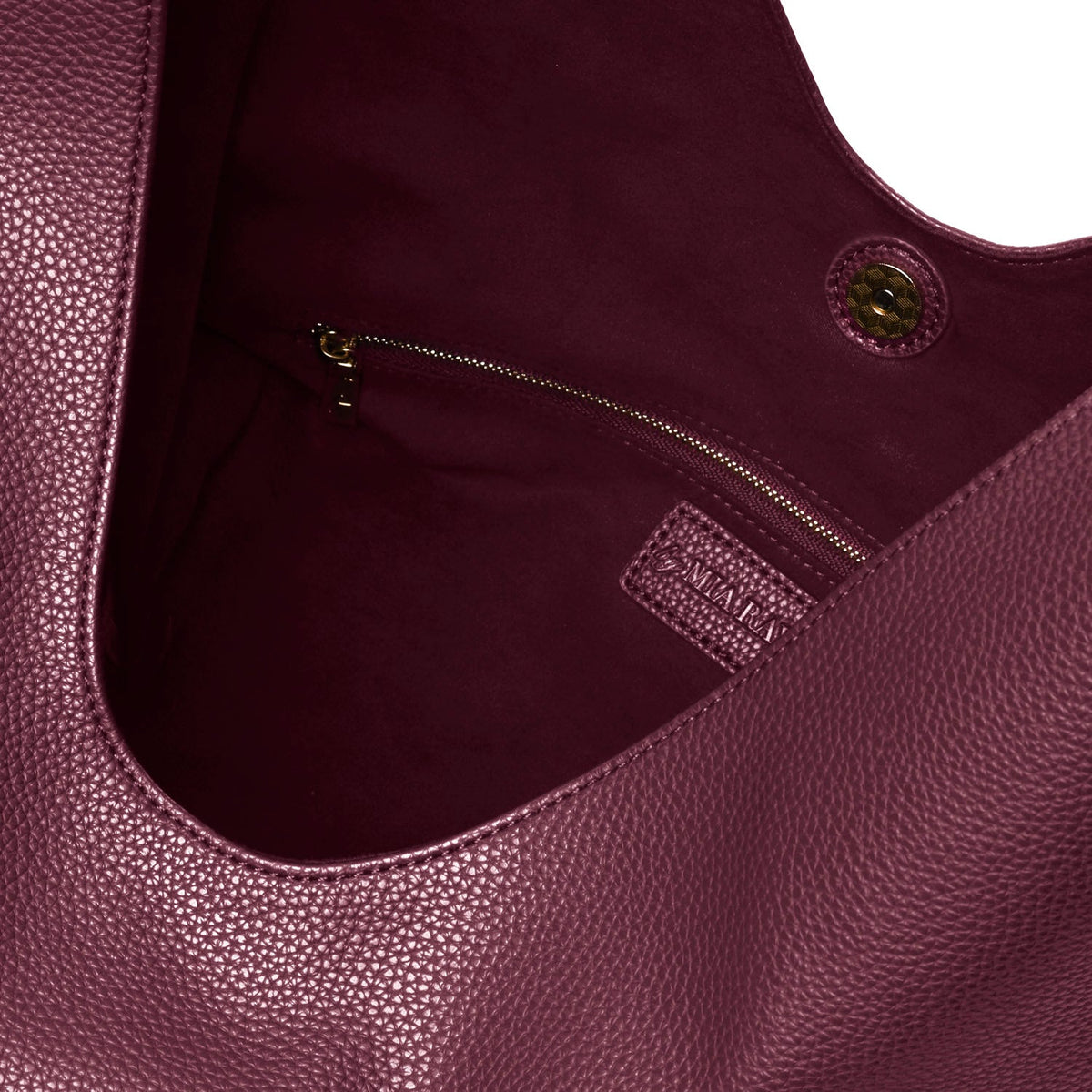 PEBBLE HOBO SHOULDER BAG - BURGUNDY