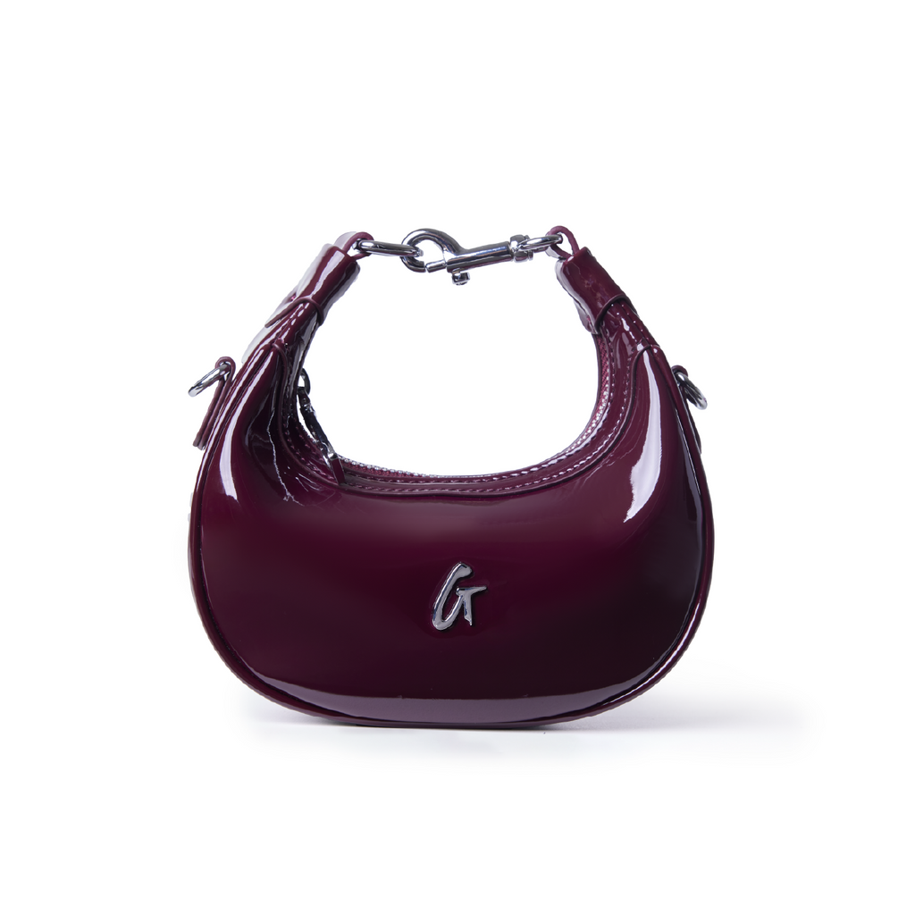 NANO MIRROR HOBO BAG - MIRROR BURGUNDY