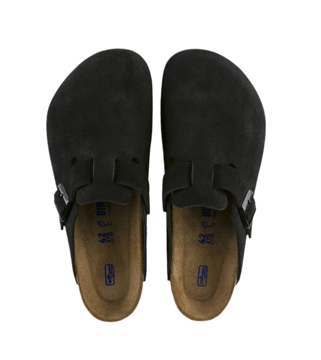 Birkenstock Boston Soft Footbed Suede (Black)