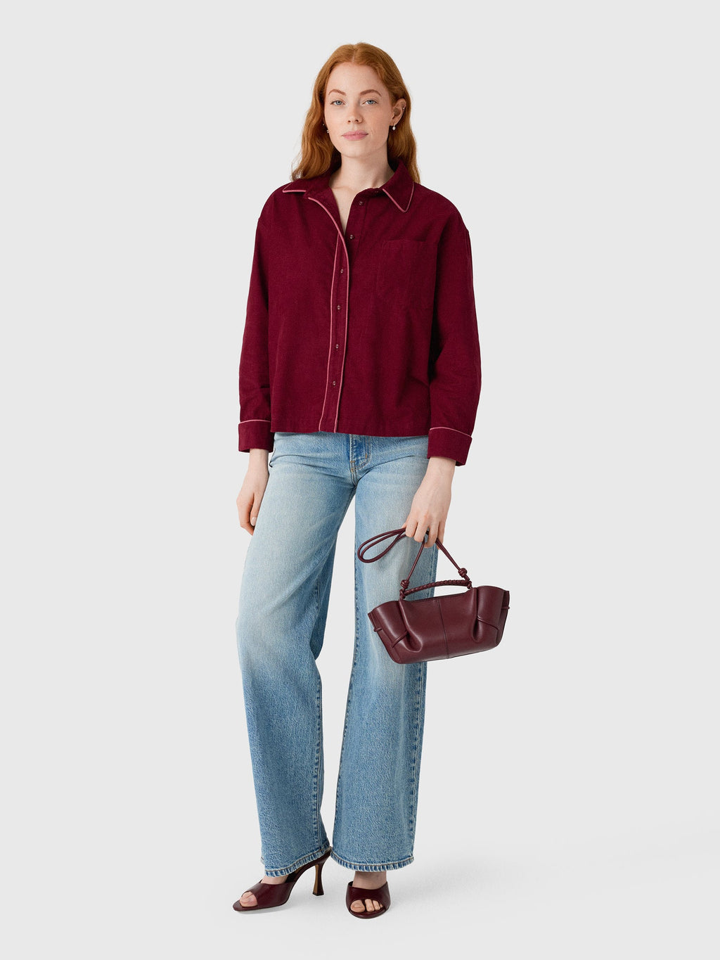 Love Note Women's Cord Boyfriend Top