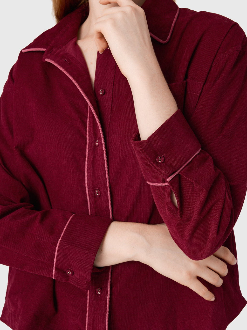 Love Note Women's Cord Boyfriend Top