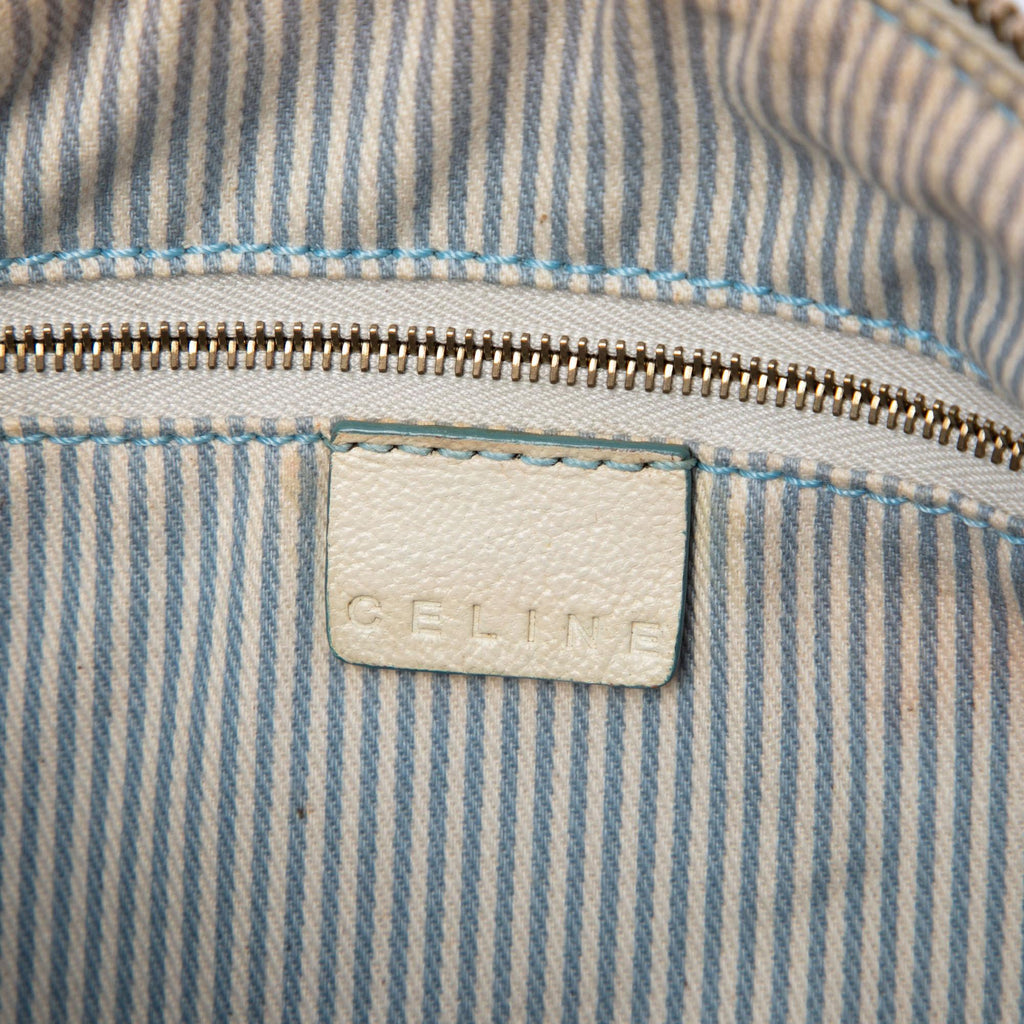 Celine C Macadam Canvas Crossbody Bag - Blue/White