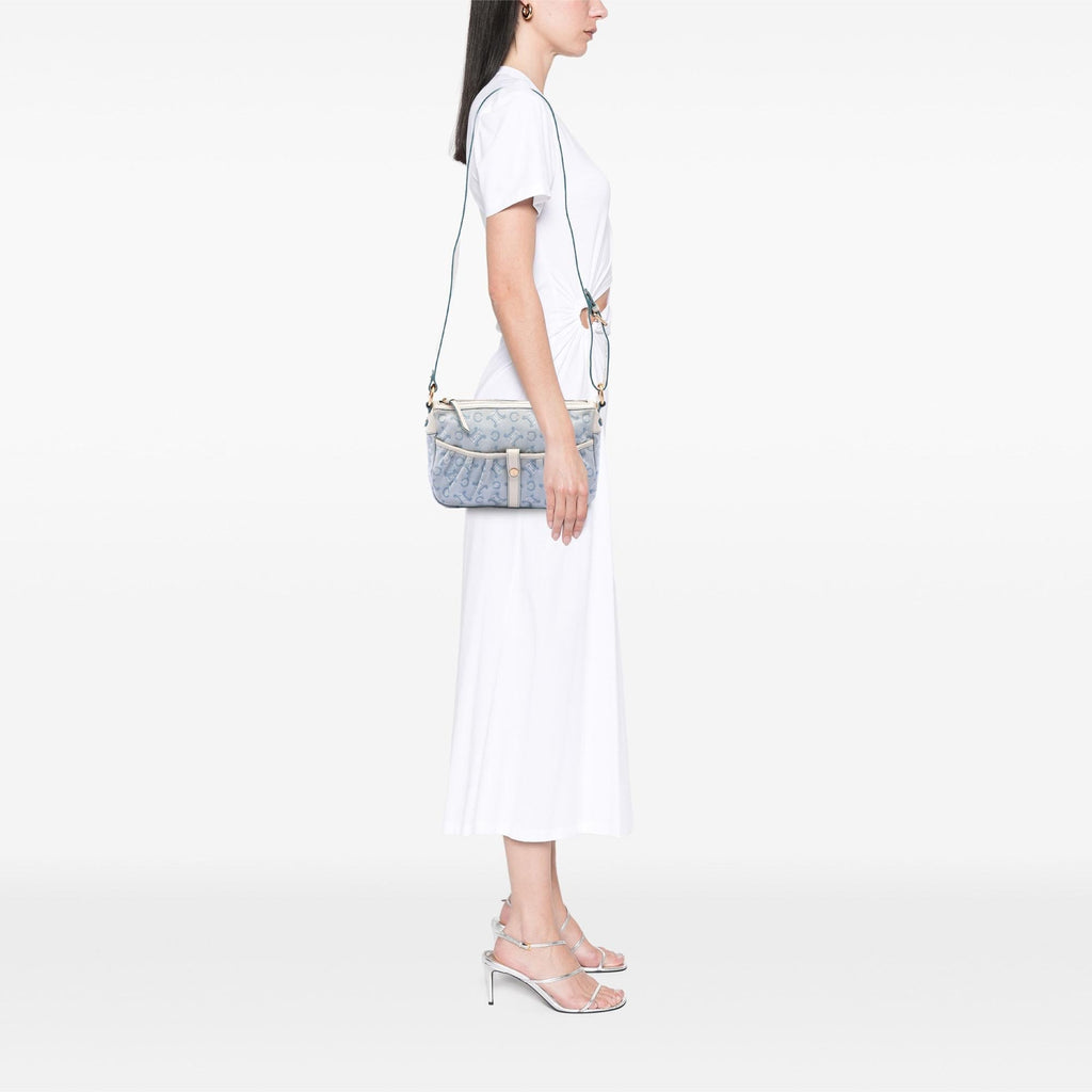 Celine C Macadam Canvas Crossbody Bag - Blue/White