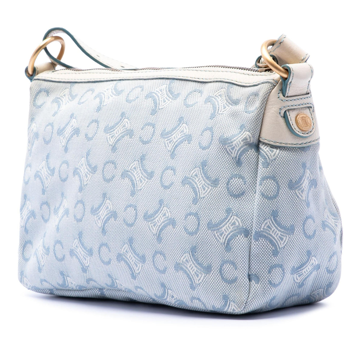 Celine C Macadam Canvas Crossbody Bag - Blue/White