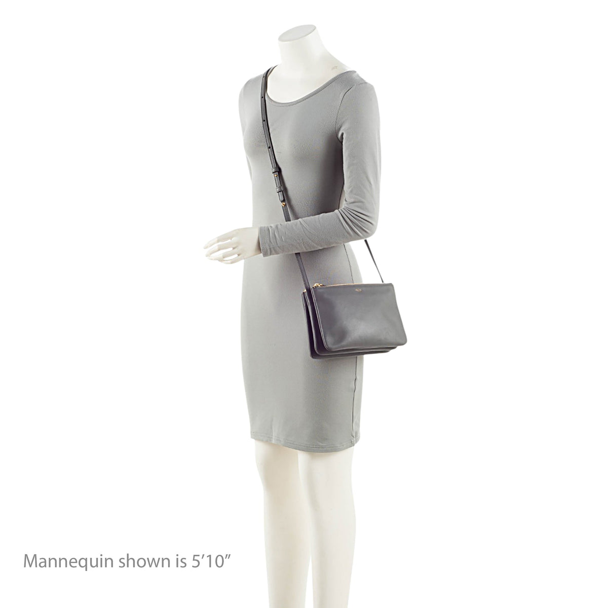 Celine Lambskin Trio Small Crossbody Bag - Grey