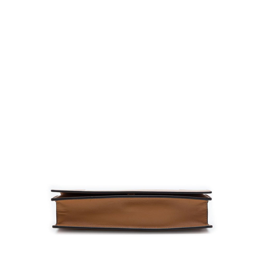Celine Leather Frame Wallet on Chain - Brown