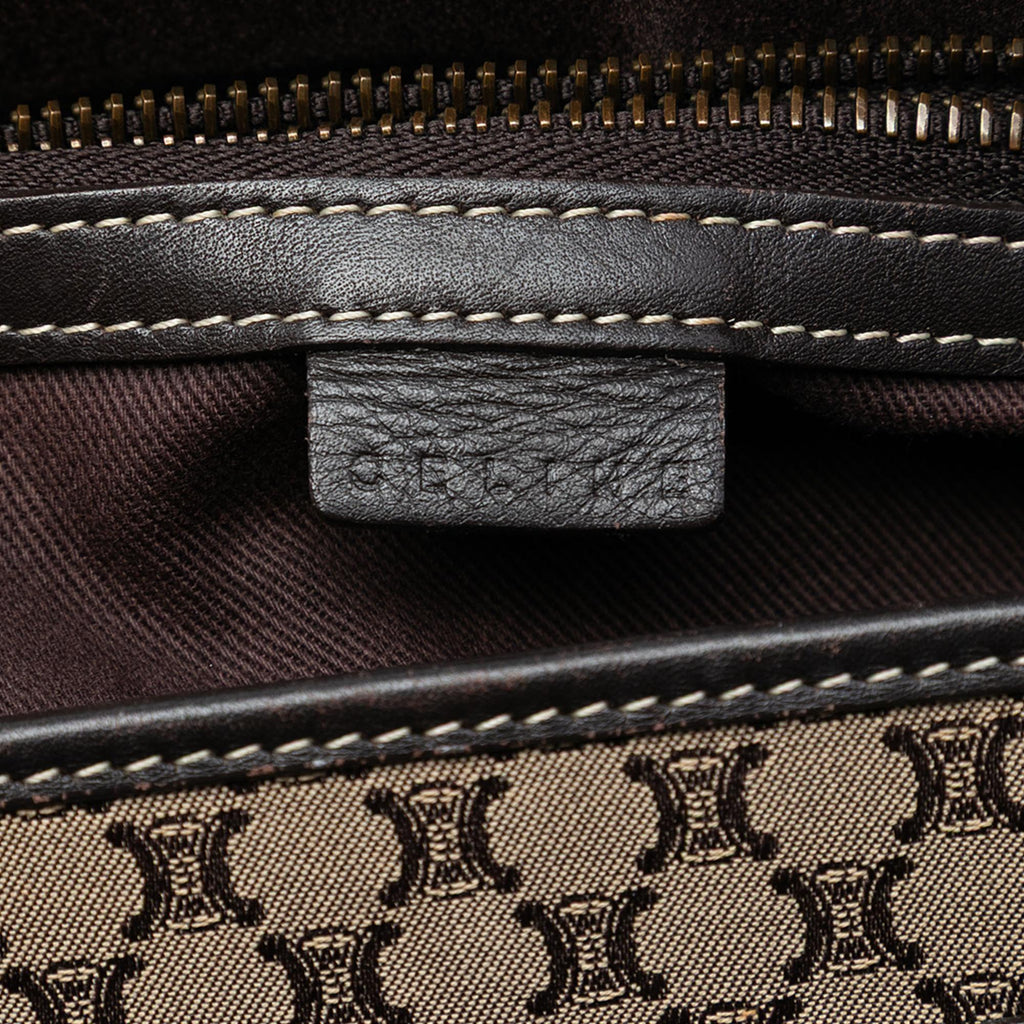 Celine Macadam Canvas Boogie Handbag Satchel - Beige/Black