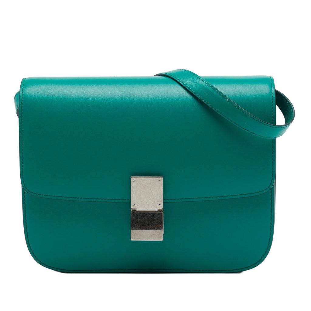 Celine Medium Calfskin Classic Box Crossbody Bag - Blue