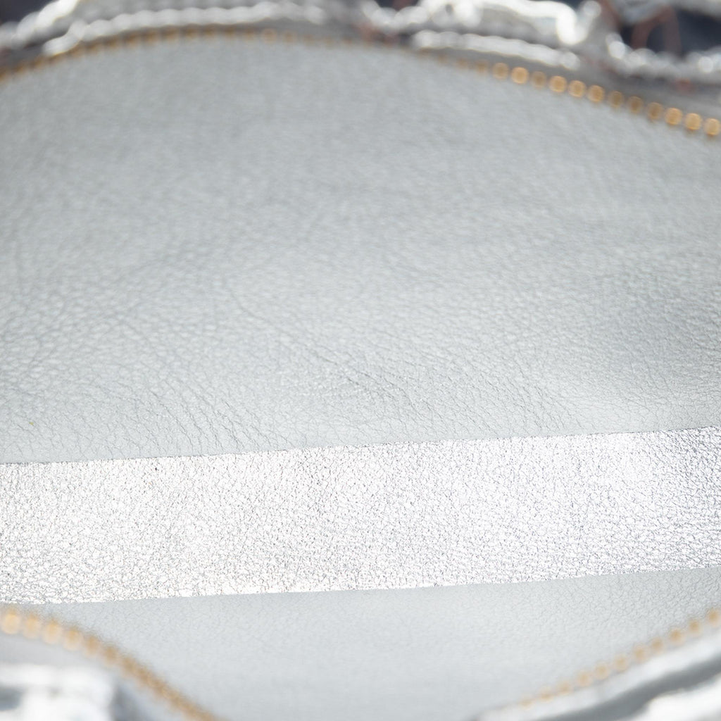 Celine Medium Mirror Calfskin Croque Shoulder Bag - Silver