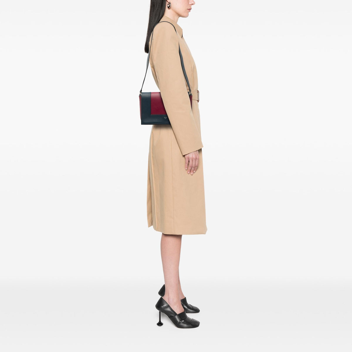 Celine Medium Shiny Smooth Calfskin Frame Shoulder Bag - Blue/Red