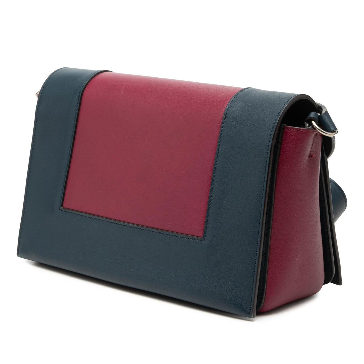 Celine Medium Shiny Smooth Calfskin Frame Shoulder Bag - Blue/Red