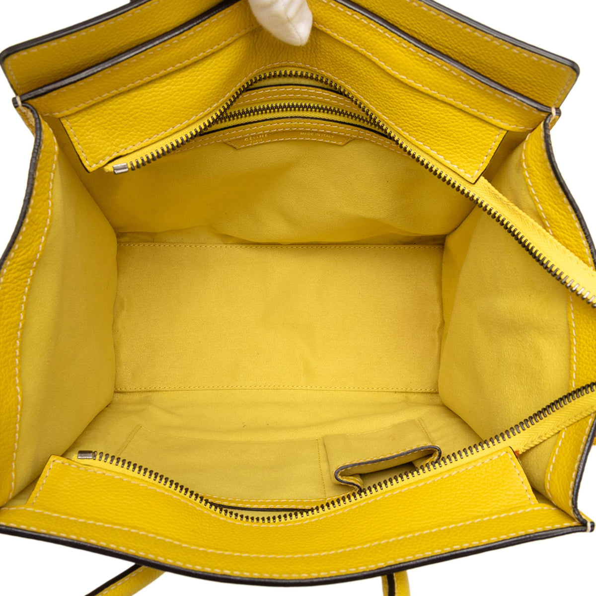 Celine Micro Drummed Calfskin Luggage Tote Bag - Yellow