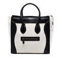 Celine Mini Bicolor Canvas and Leather Luggage Tote Bag - Black/Brown