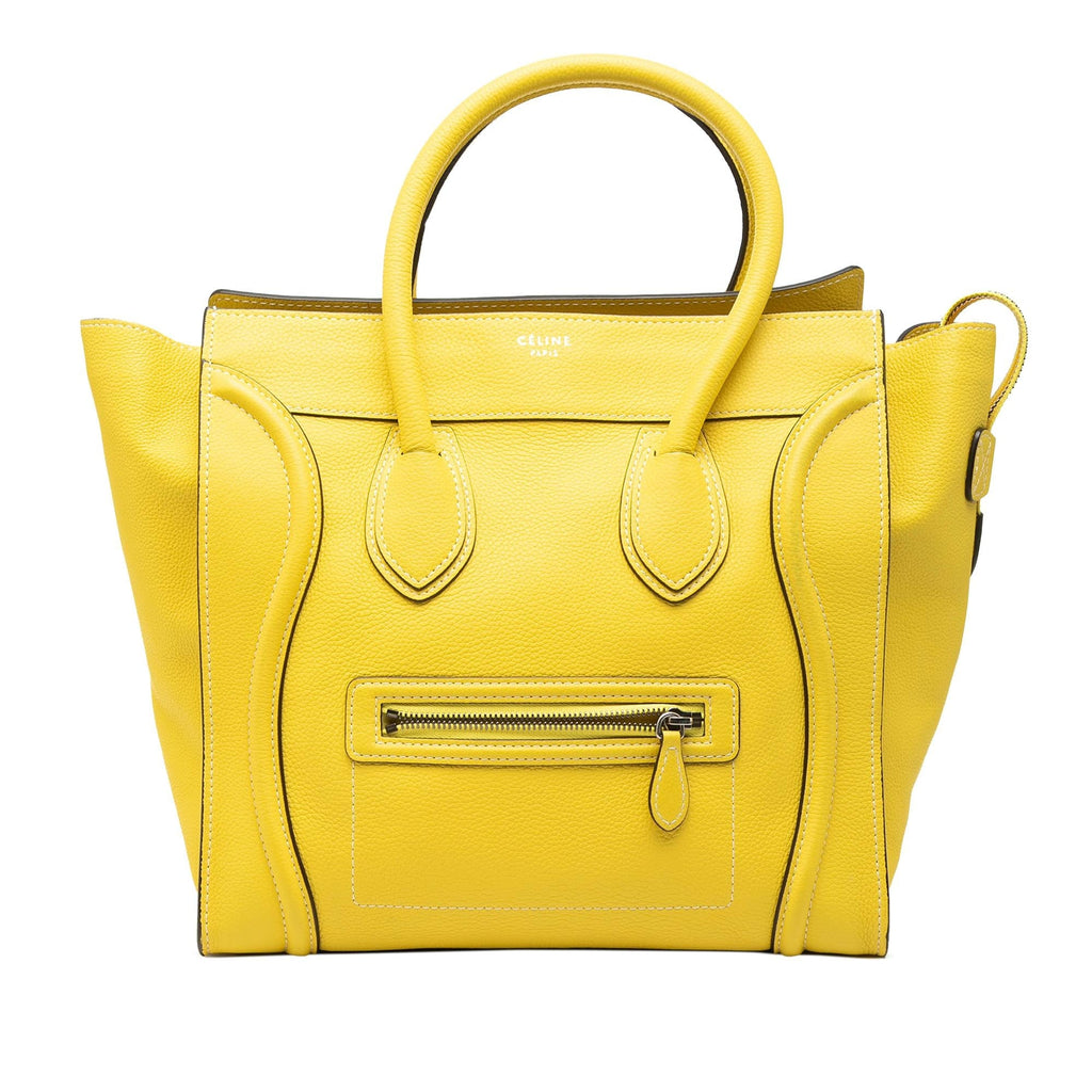 Celine Mini Calfskin Luggage Tote Bag - Yellow