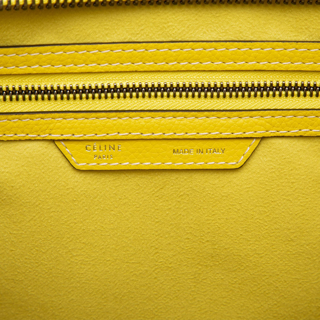 Celine Mini Calfskin Luggage Tote Bag - Yellow