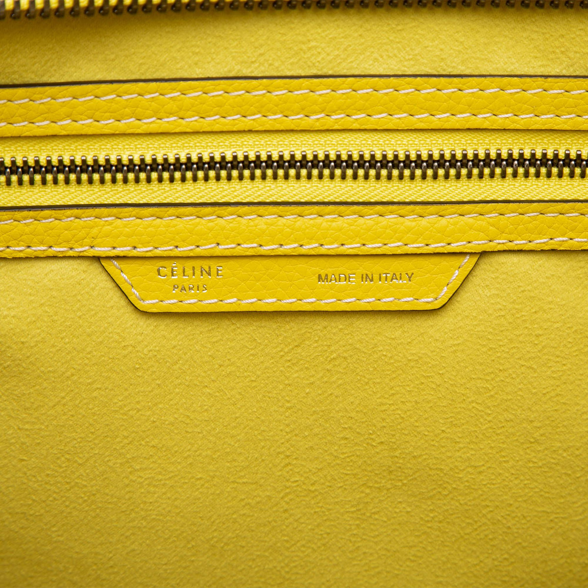 Celine Mini Calfskin Luggage Tote Bag - Yellow