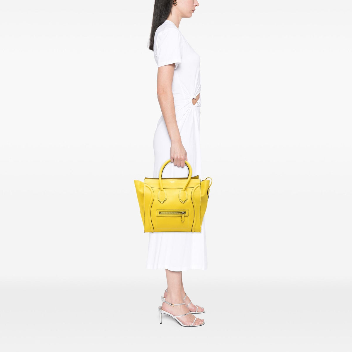 Celine Mini Calfskin Luggage Tote Bag - Yellow