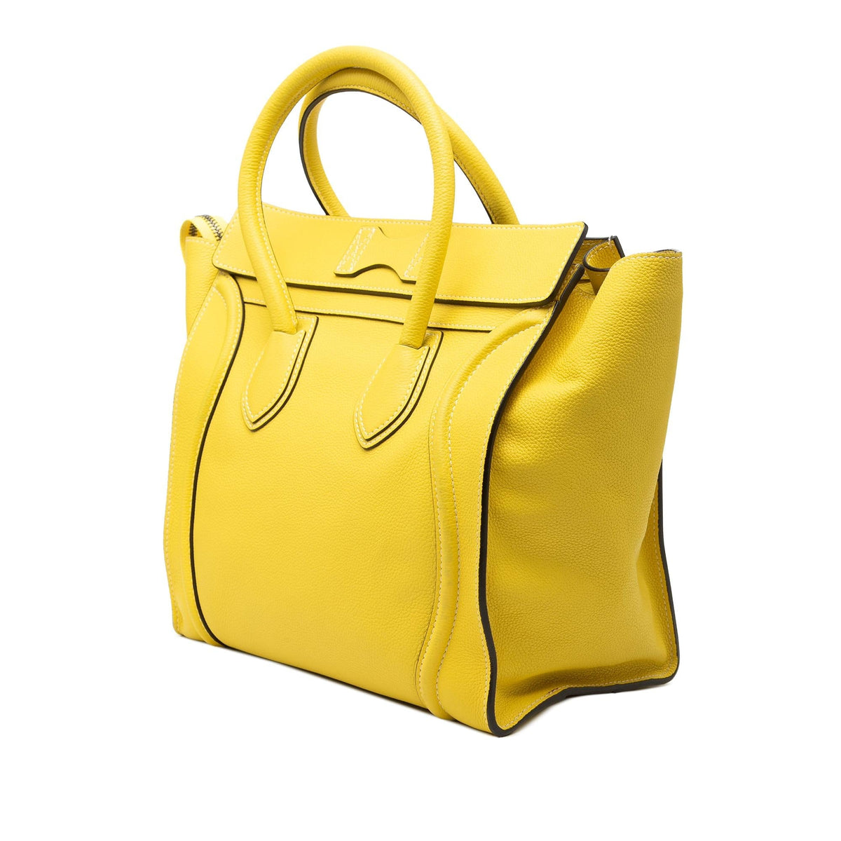 Celine Mini Calfskin Luggage Tote Bag - Yellow