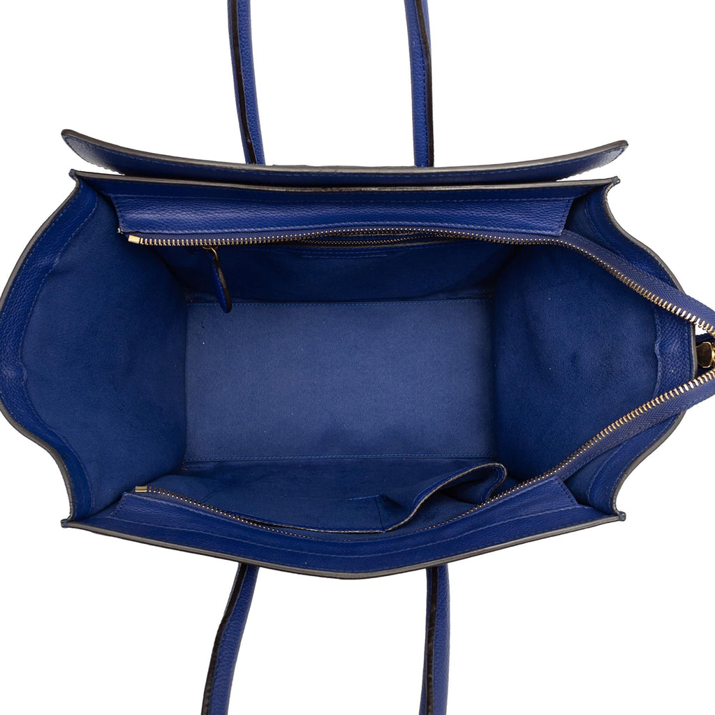 Celine Mini Calfskin Luggage Tote Bag - Blue