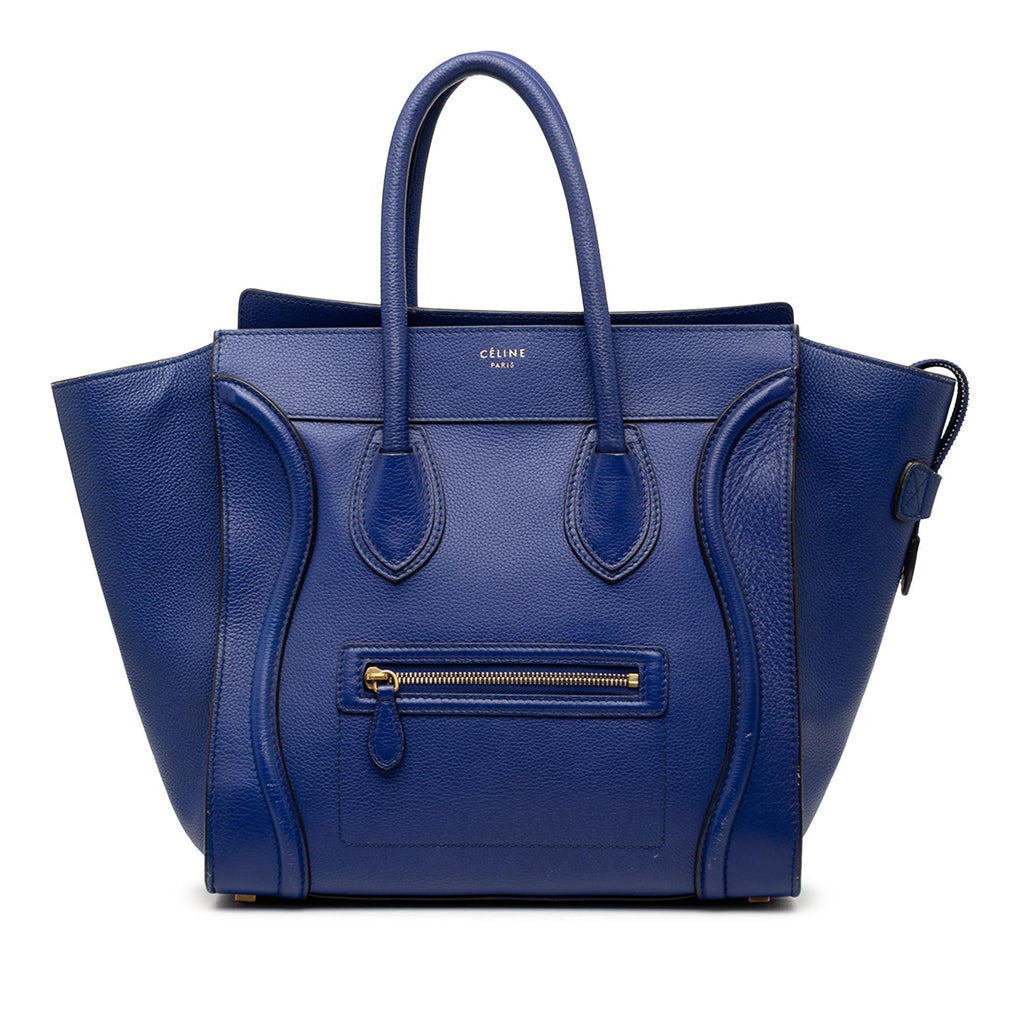 Celine Mini Calfskin Luggage Tote Bag - Blue