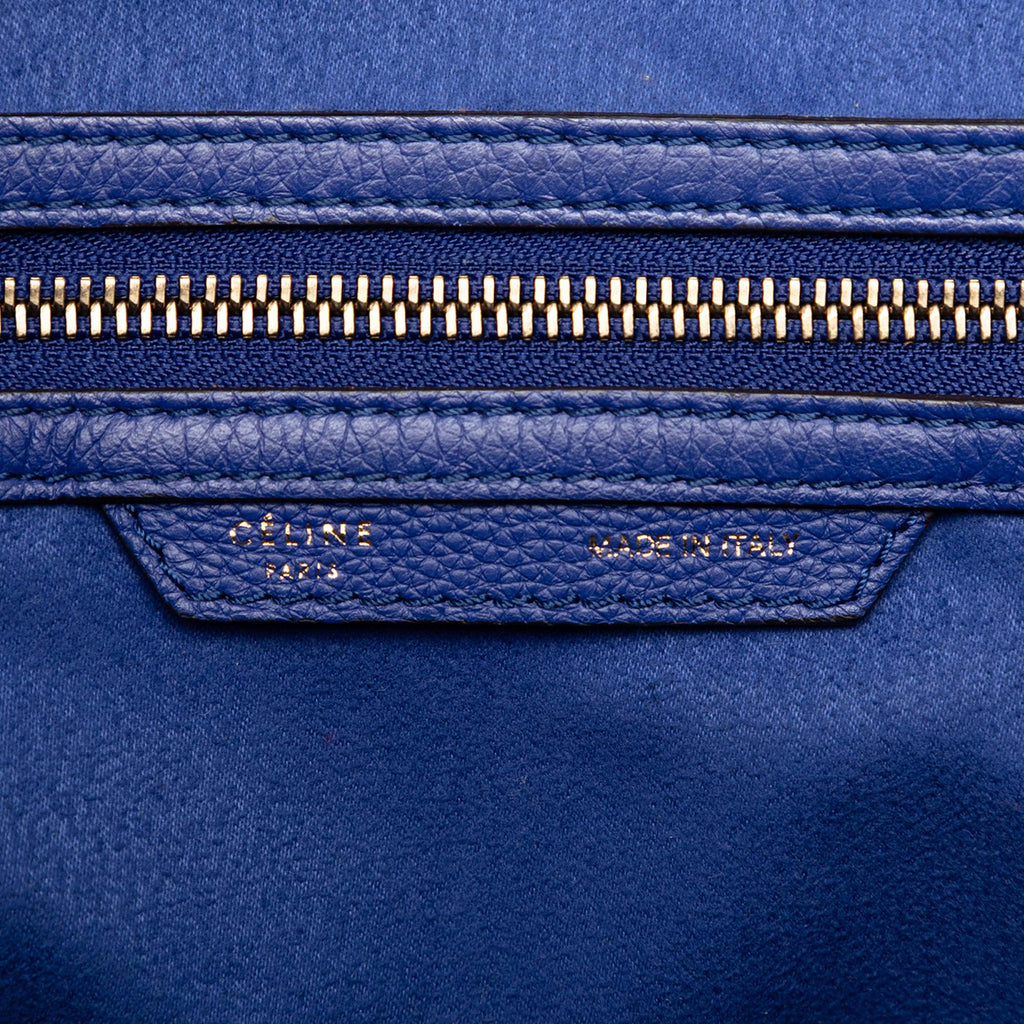 Celine Mini Calfskin Luggage Tote Bag - Blue