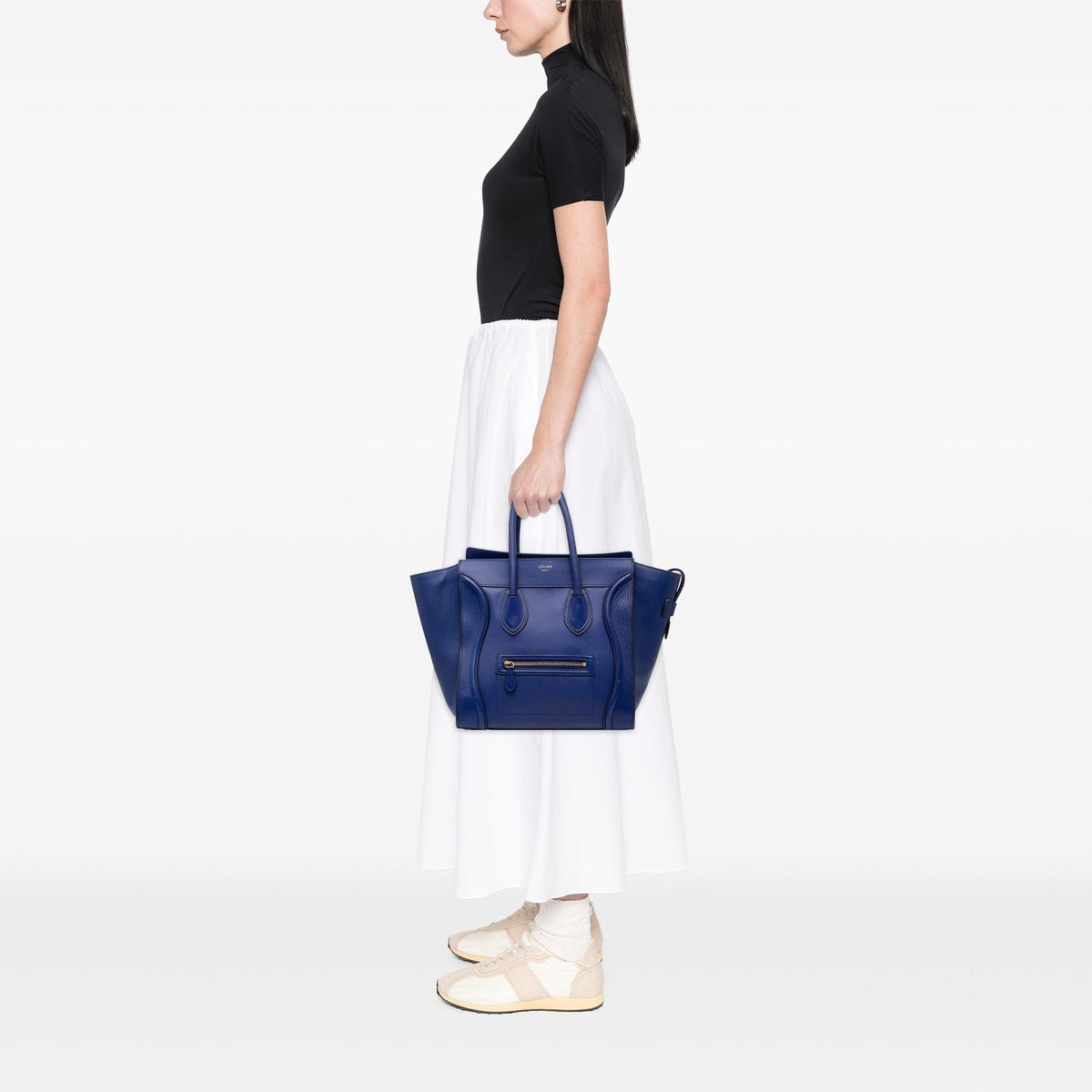 Celine Mini Calfskin Luggage Tote Bag - Blue