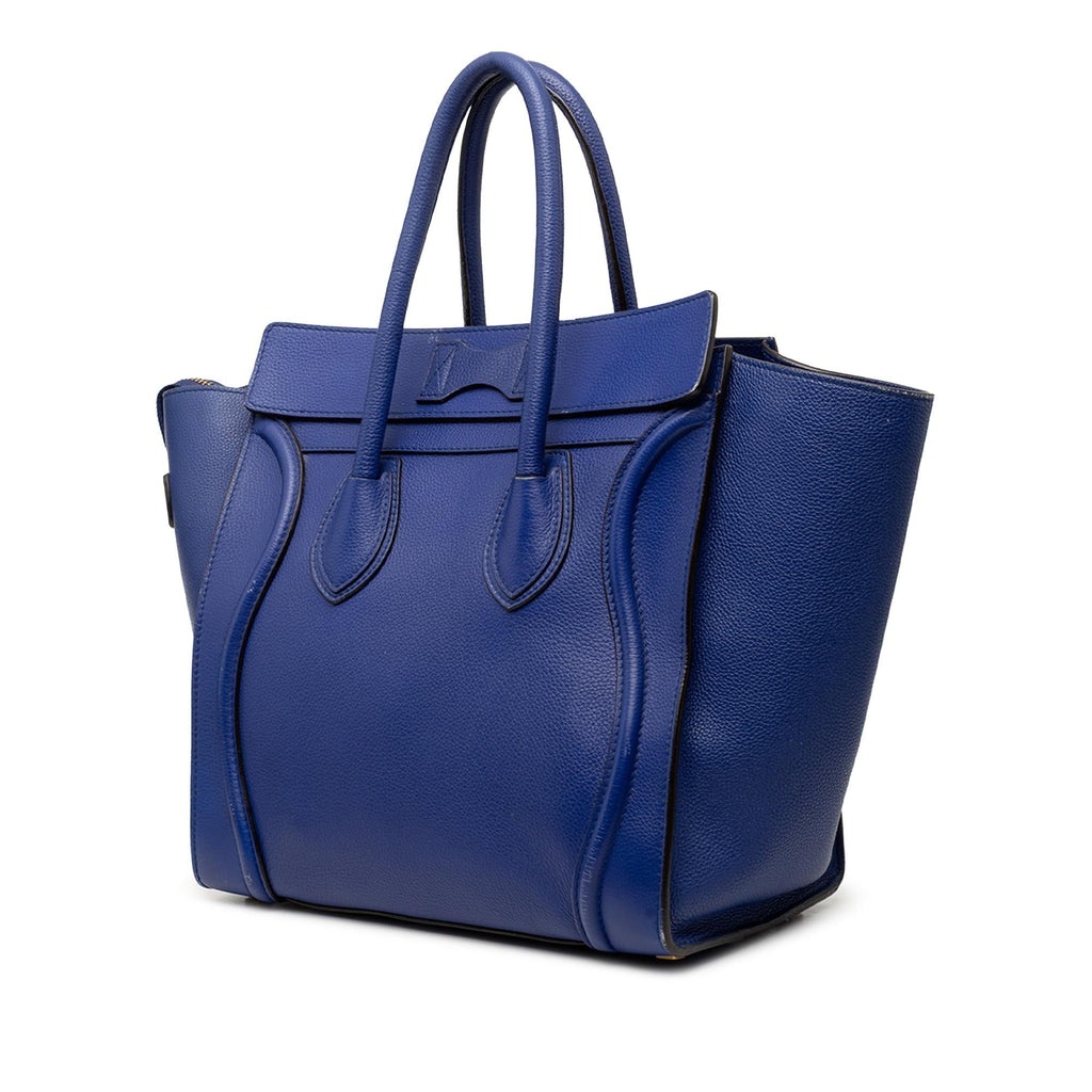 Celine Mini Calfskin Luggage Tote Bag - Blue