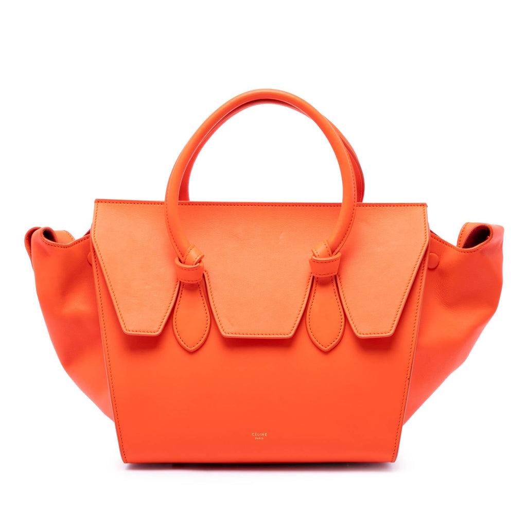 Celine Mini Smooth Calfskin Tie Knot Tote Bag - Orange