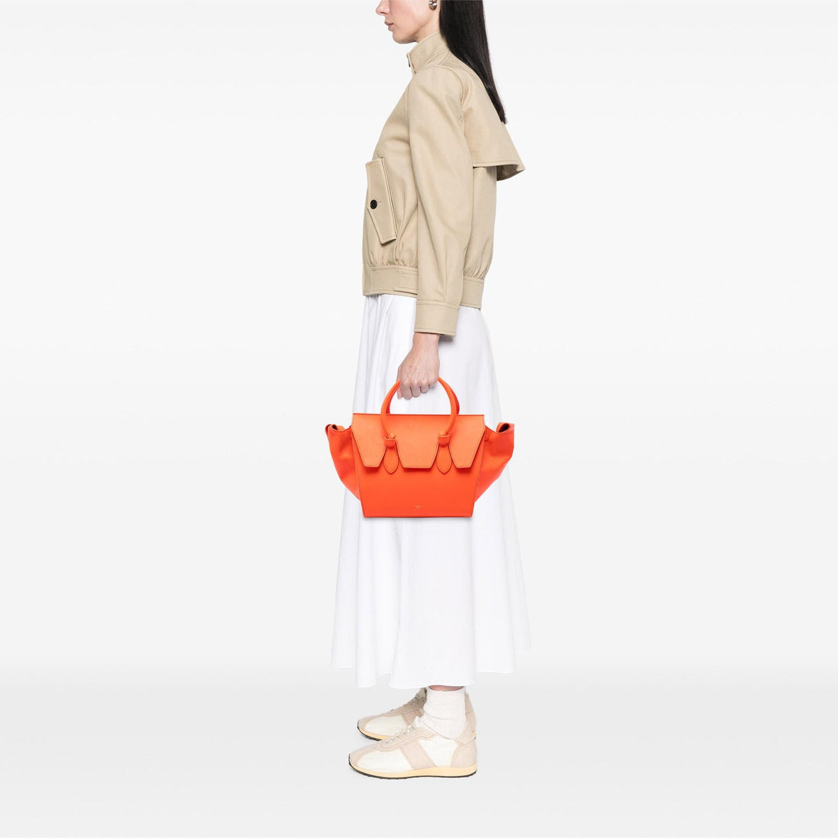 Celine Mini Smooth Calfskin Tie Knot Tote Bag - Orange