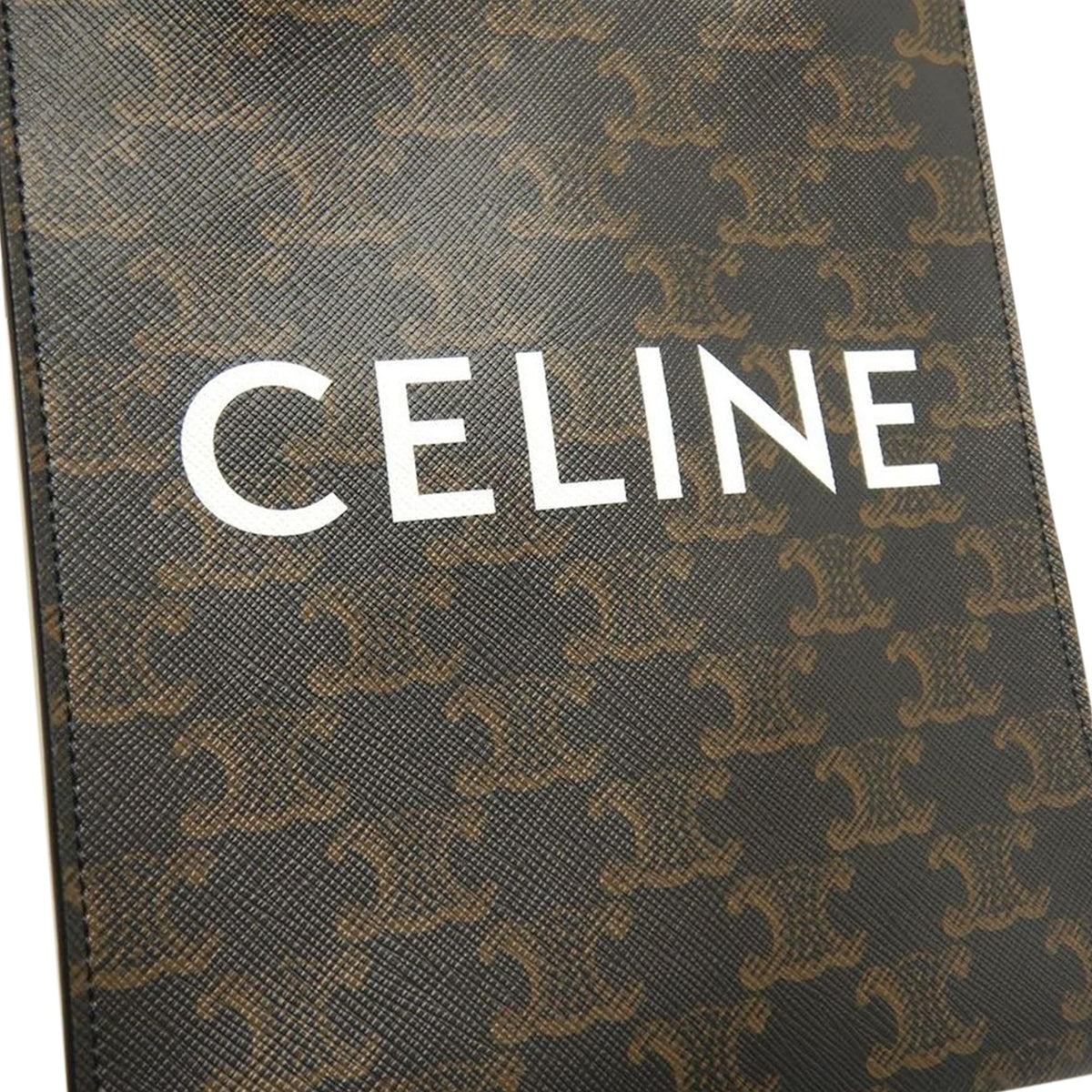 Celine Mini Triomphe Coated Canvas Vertical Cabas Satchel - Brown