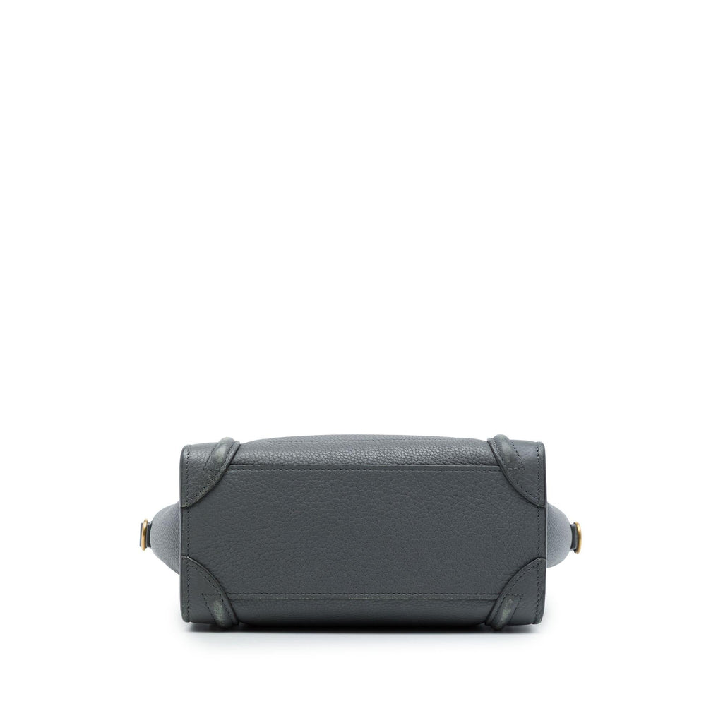 Celine Nano Grained Calfskin Luggage Tote Bag - Grey