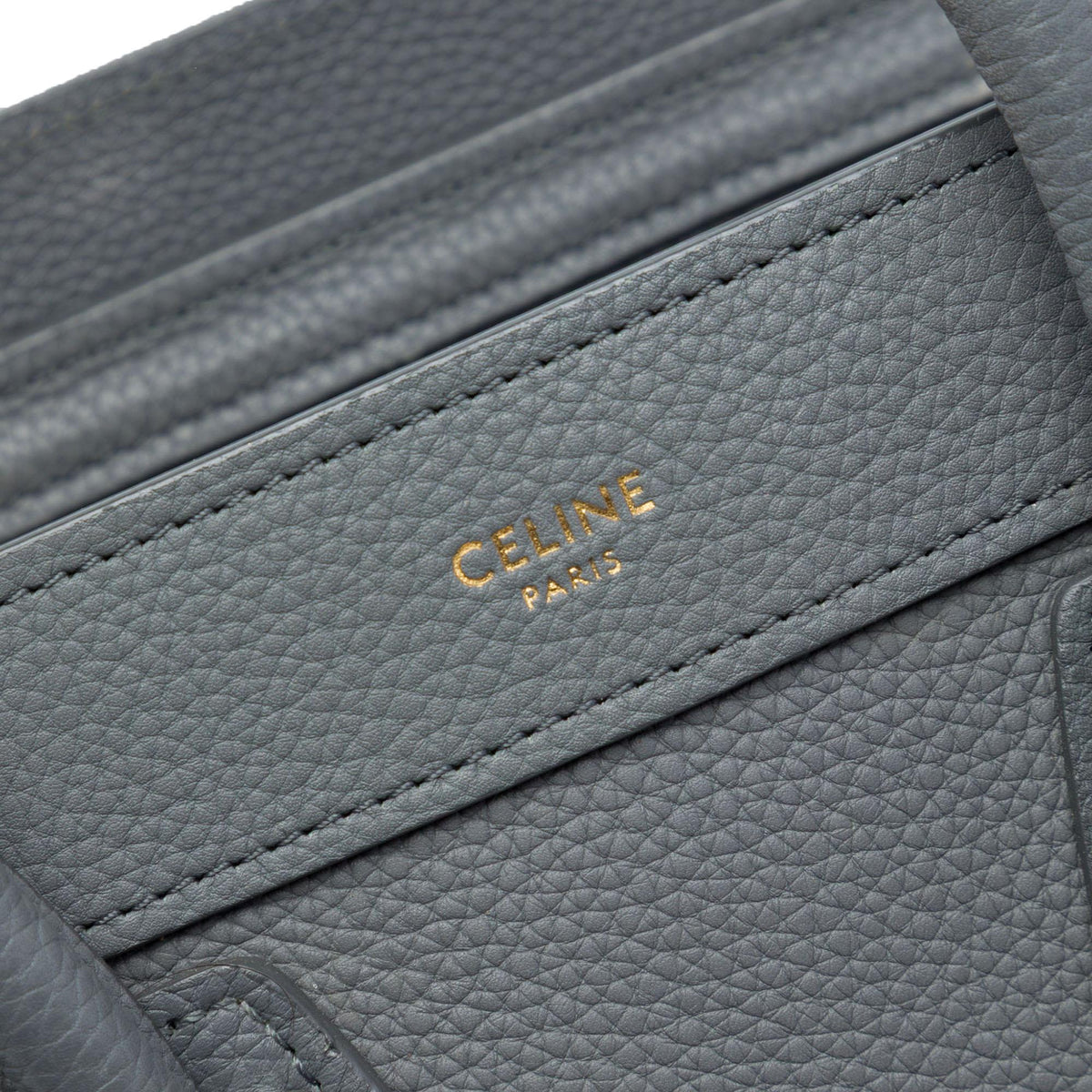Celine Nano Grained Calfskin Luggage Tote Bag - Grey