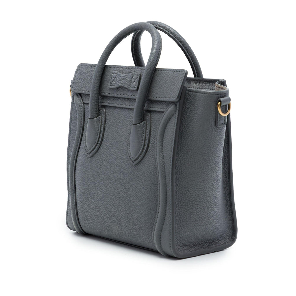 Celine Nano Grained Calfskin Luggage Tote Bag - Grey
