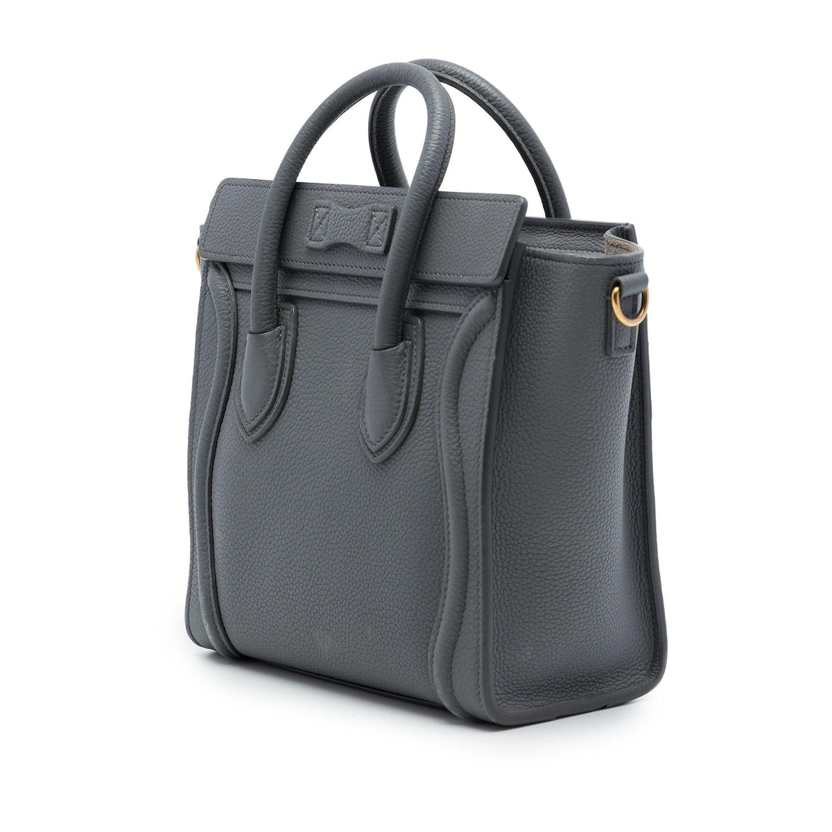 Celine Nano Grained Calfskin Luggage Tote Bag - Grey