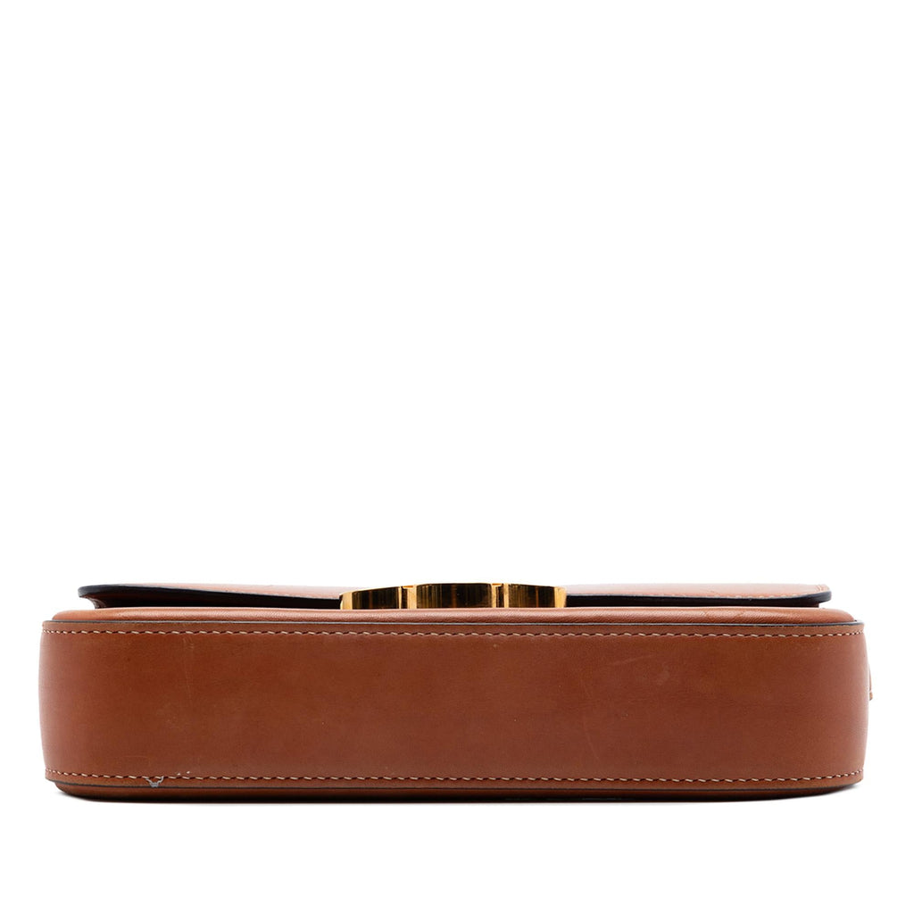 Celine Shiny Calfskin Claude Shoulder Bag - Brown